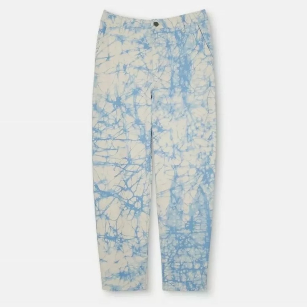 Rachel Comey x Target blue tie-dye marble cloud print jeans NWT 12 cinch waist